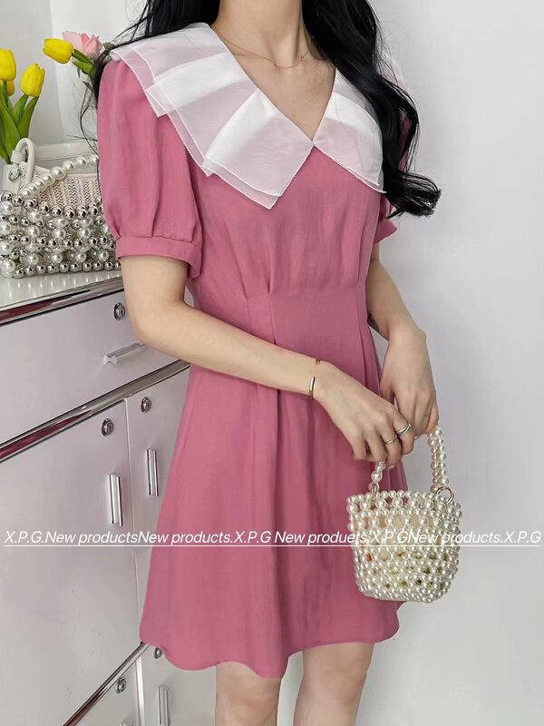 [x.p.g] Korean slim baby collar dress 21126\hjy