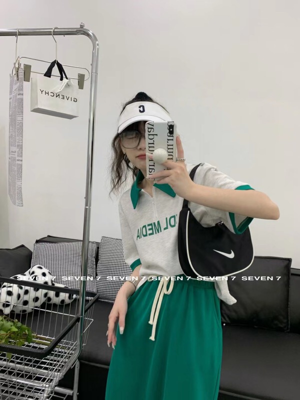 [seven 7] lettered Pullover printed short sleeve T-shirt (short sleeve T-shirt only) 8223\wtt