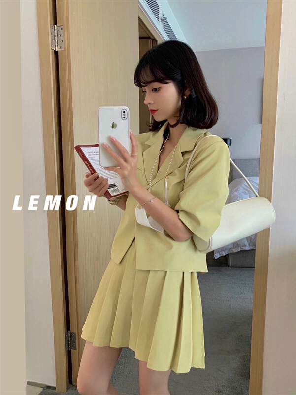 [lemon green tea] Korean version yuan Qi solid color suit ys-0268\hjy