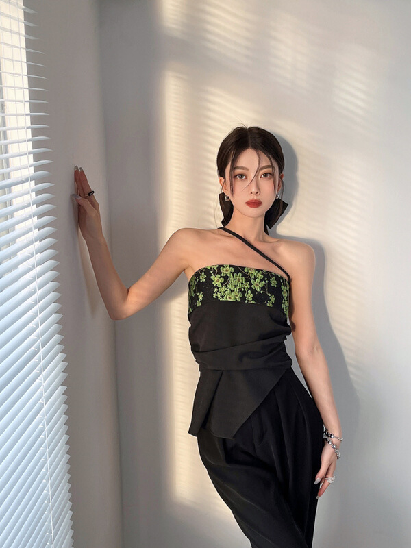 [py] design sense niche diagonal shoulder strap Strapless vest / sling 6300\wtt