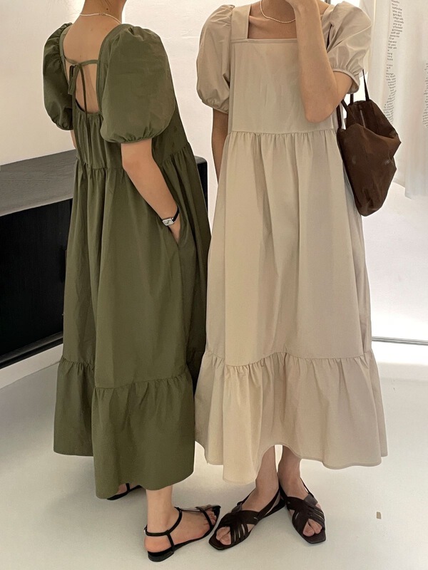 [clean space] Korean simple square neck dress 32120\cls