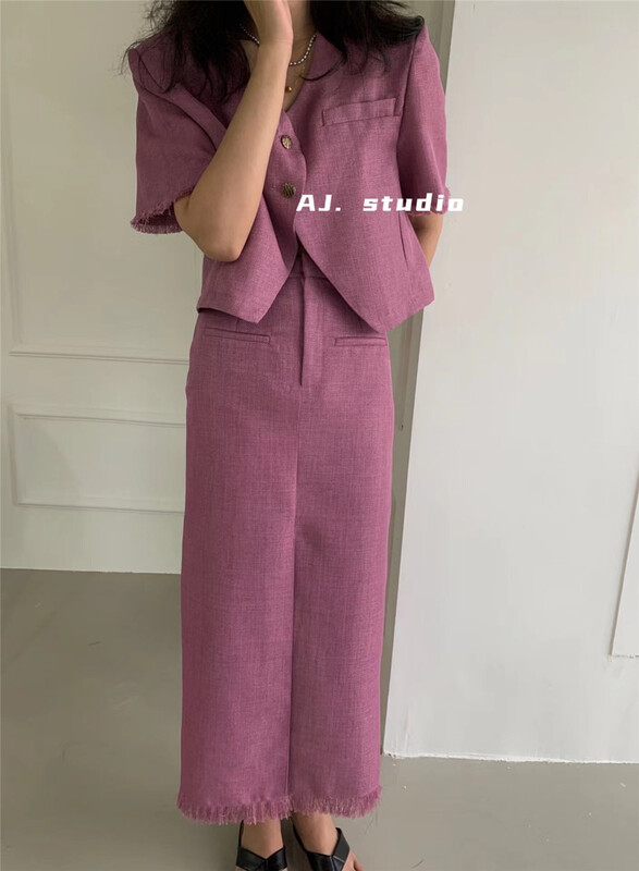 In early summer! [aj.studio] small fragrance design raw edge split skirt (only selling skirt) ys1-9205\ll
