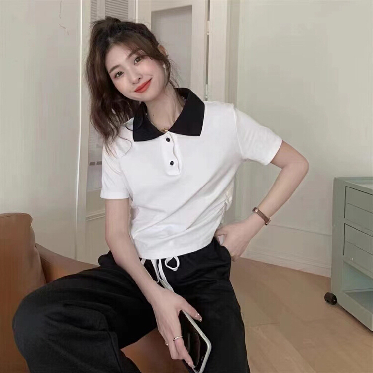 [Mido] simple Korean aging short sleeve T-shirt 6086\lsl