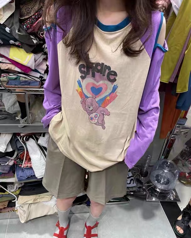 [seven 7] Korean cute contrast color bear sun shirt 8239\wtt