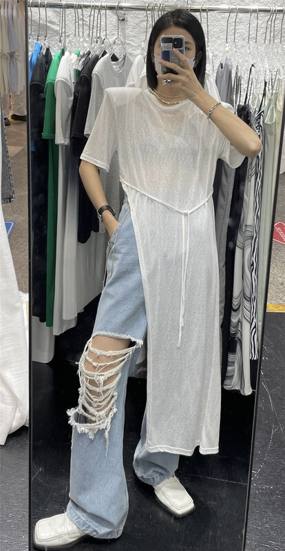 【Nessa-SDD】Solid Color Versatile Simple Dress (with Belt) 3238# WTT