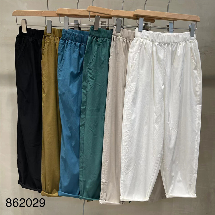 [fabric] slim elastic waist fashion casual pants 862029\l