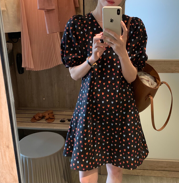 [y.jia EJA] simple love age reducing dress ys1-1033\pcz