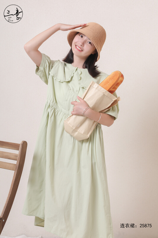 [original three plain clothes] simple literature and art retro dress 25875