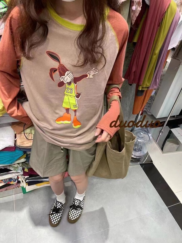 [w+] Korean print Pullover sunscreen shirt 5118\t