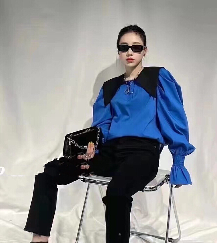 [GL] Korean style Lapel bubble sleeve shirt 5821\xyy