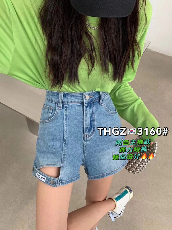 [fairy tale princess] Korean fashion hollow out denim shorts 3160\hjy