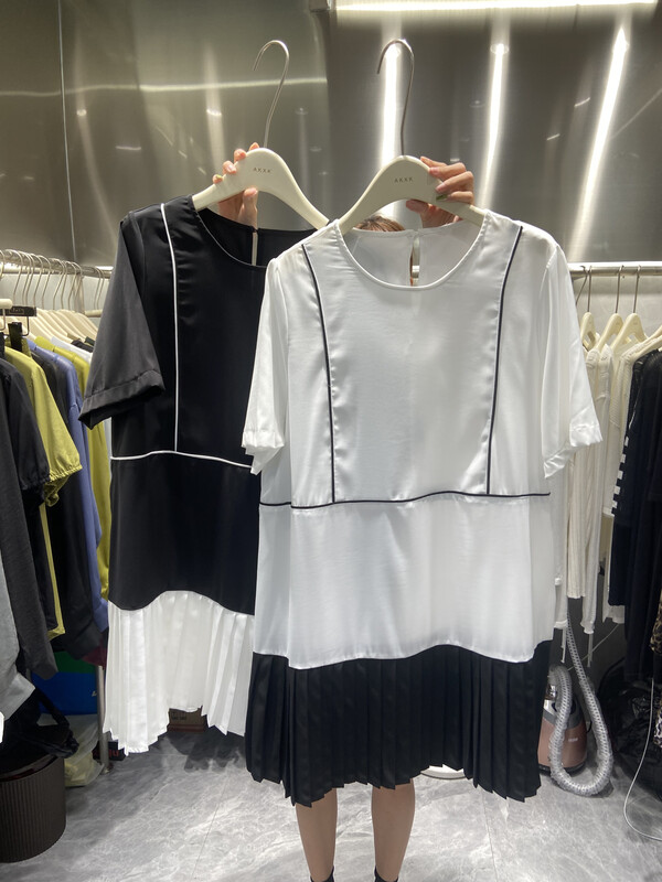 [akxk] round neck patchwork loose dress (only for skirts) 4764\l