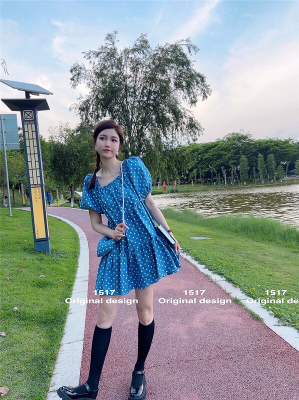 [1517] love short sleeve Pullover dress (with bag) gh6262\zjy