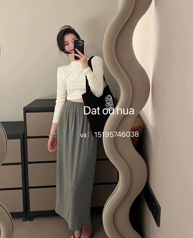 [East room] simple back zip casual versatile skirt 9352\wtt