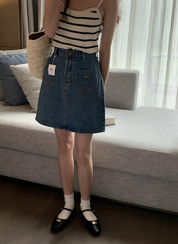 [meet me] high waist and thin versatile skirt 61259 \ll