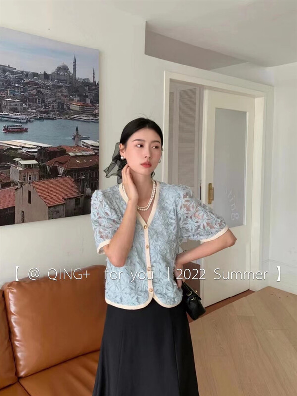 [Qingqing family] simple three-dimensional jacquard shirt 2088\xyy