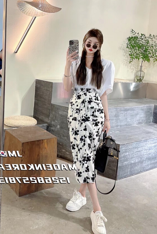 [mix] floral pleated versatile skirt 612\wtt