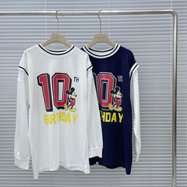 [Xiao Fan's family] fake two pieces of temperament versatile personalized long sleeve T-shirt ys1-003\ljf