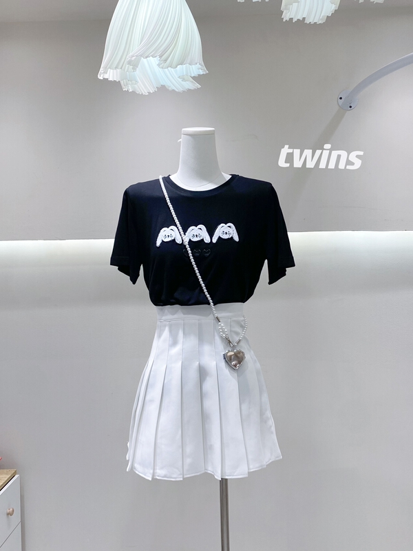 [twins] simple waist closing versatile pleated skirt (only selling skirt) 8878\hjy