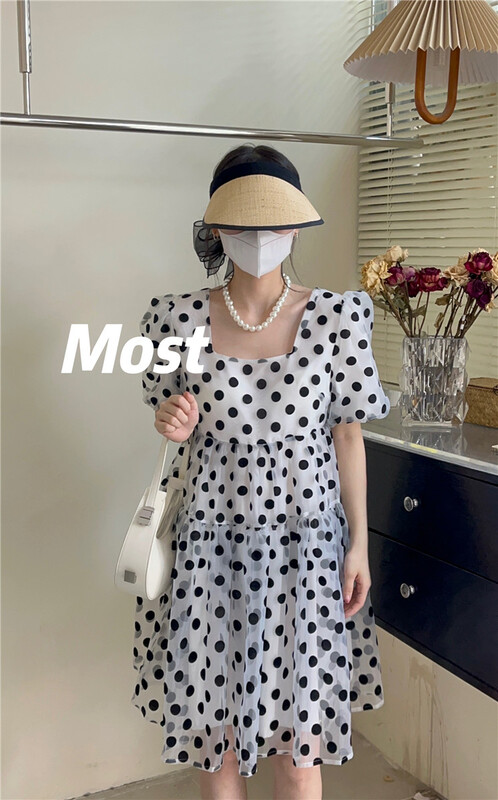 [most] Korean wave point square neck dress ys1-97117\zjy
