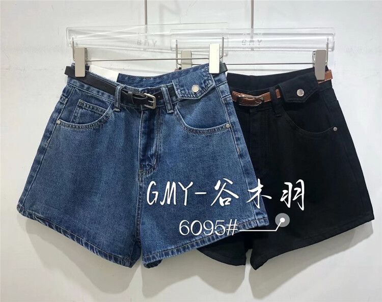 [Gu Muyu] Korean slim fashion denim shorts (without belt) ys1-6095-1\zjy