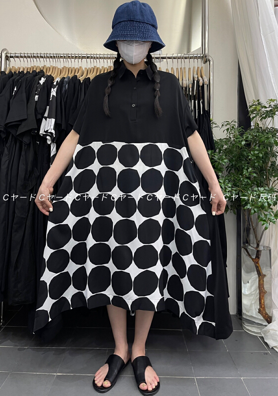 [size] irregular dot contrast mosaic dress 65539\lsw