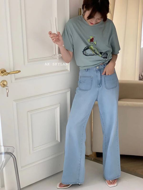 [A.K skylan] Korean version straight baggy jeans 9350\zxl