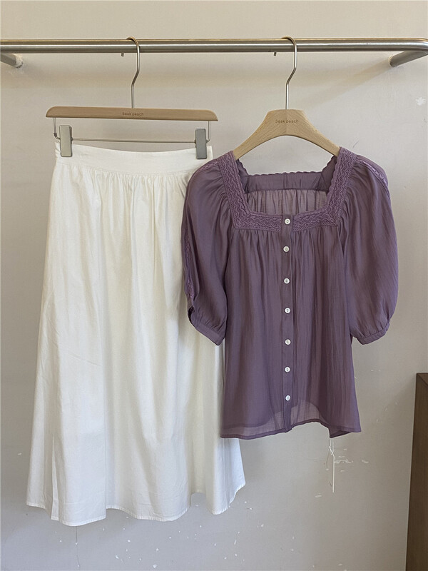 [seek peach] single breasted fashion Korean shirt (only selling shirts) 5288-1\ll