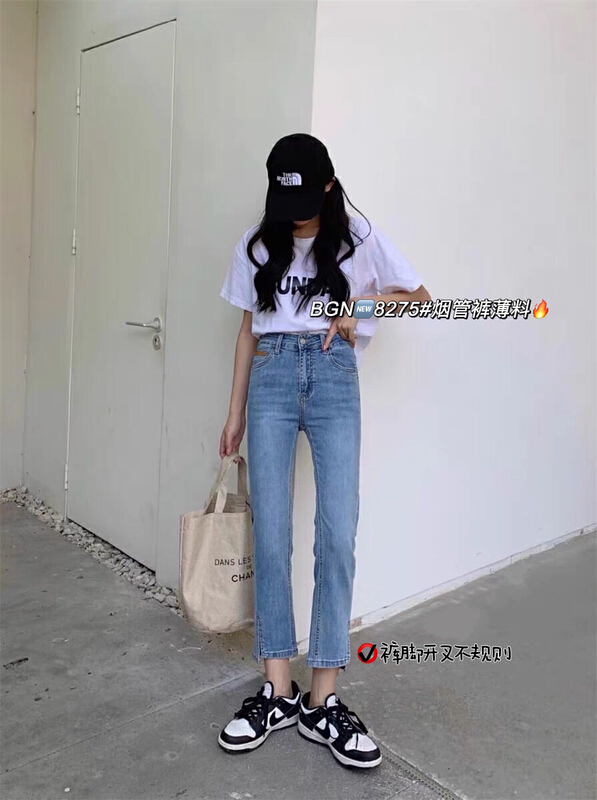 [cuckoo] elastic fashion slim split pipe jeans 8275\wtt