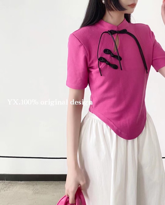[y.x] Guofeng dish button elegant shirt 2298\hjy