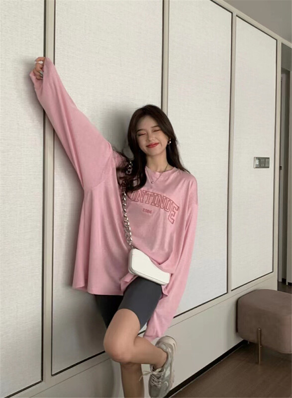 [UNC be] leisure simple toothbrush embroidered long sleeve sunscreen shirt 2112\xyy