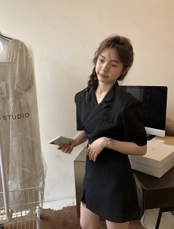 [M queen] temperament niche short jacket + slim slit skirt suit 6290\hbx
