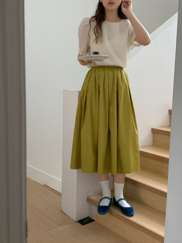 In early summer! [feeding] high waist simple umbrella skirt A-line skirt ys2-3375\cls