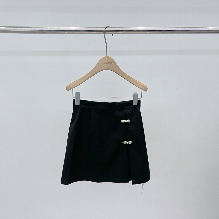 [Yang lotus] retro pearl button slit skirt s12246267\ozq