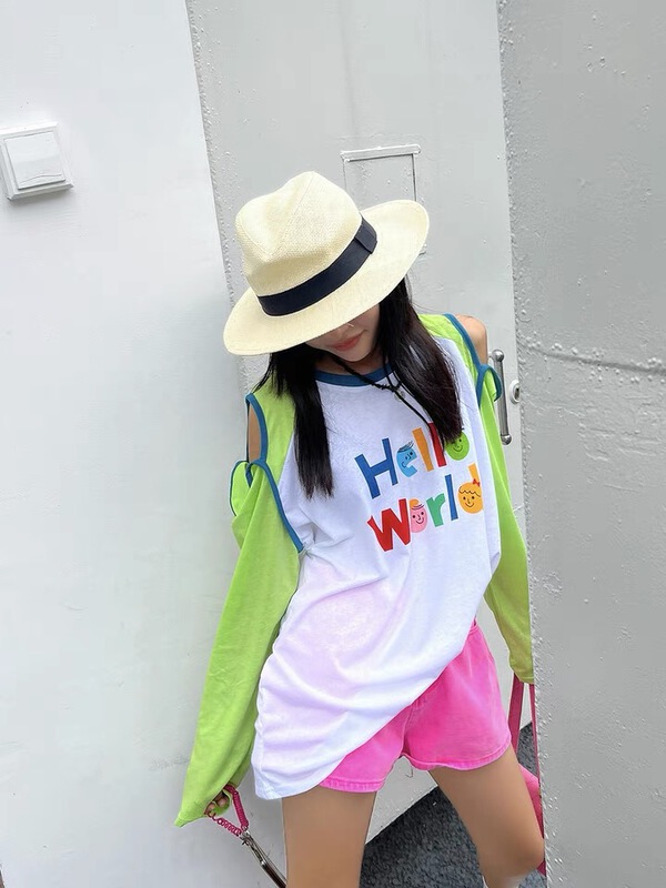 [seven 7] color lettered Pullover long sleeve T-shirt 8247\wtt