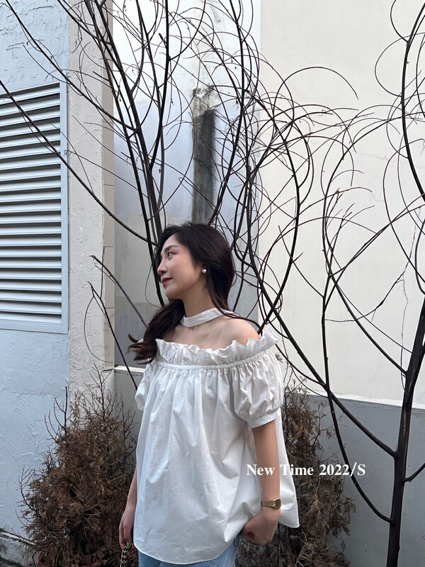 Original price: 62.04! In early summer! [new time /l&y home] halter neck off shoulder versatile shirt 1153\xyy