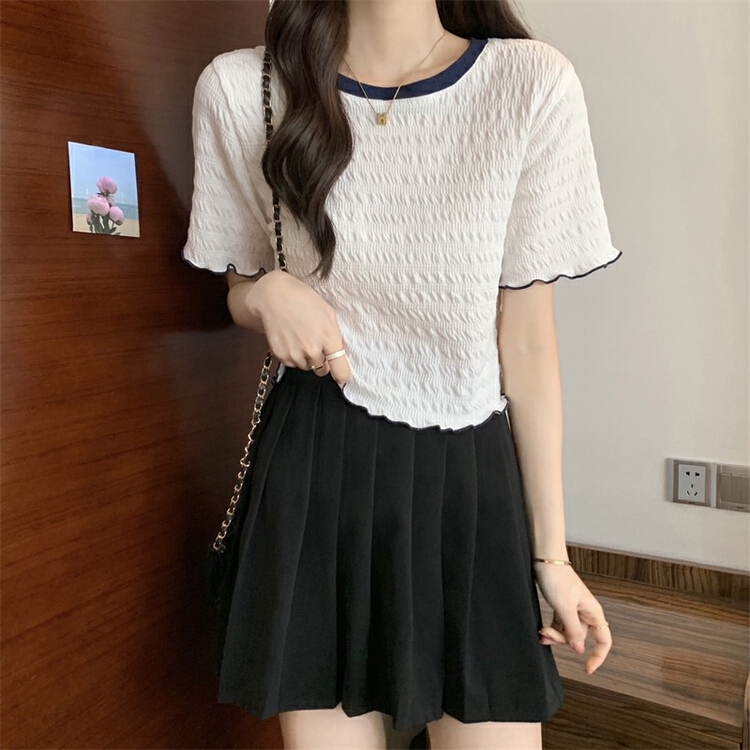 [f · P] round neck color contrast fashion shirt b209\hbx