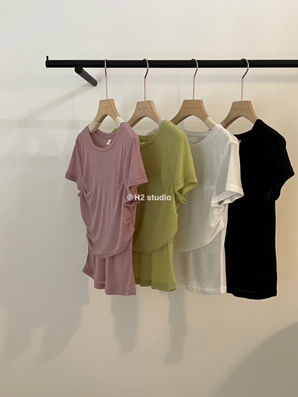 [h2-studio] comfortable, simple and versatile short sleeve T-shirt ys1-a897\hbx
