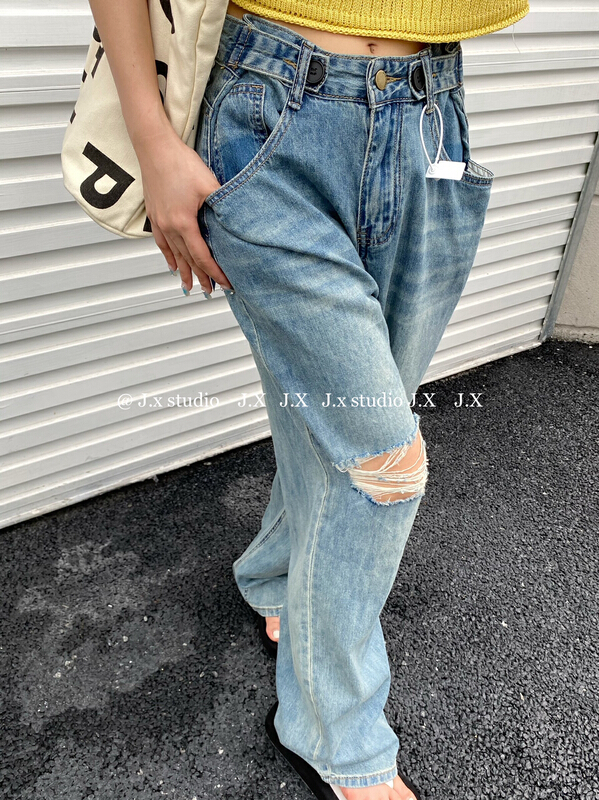 [JX] Korean style personalized high waist casual pants 28048\wtt