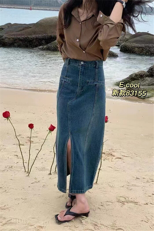 [clothes and jeans] retro wash high waist skirt 83155\hjy