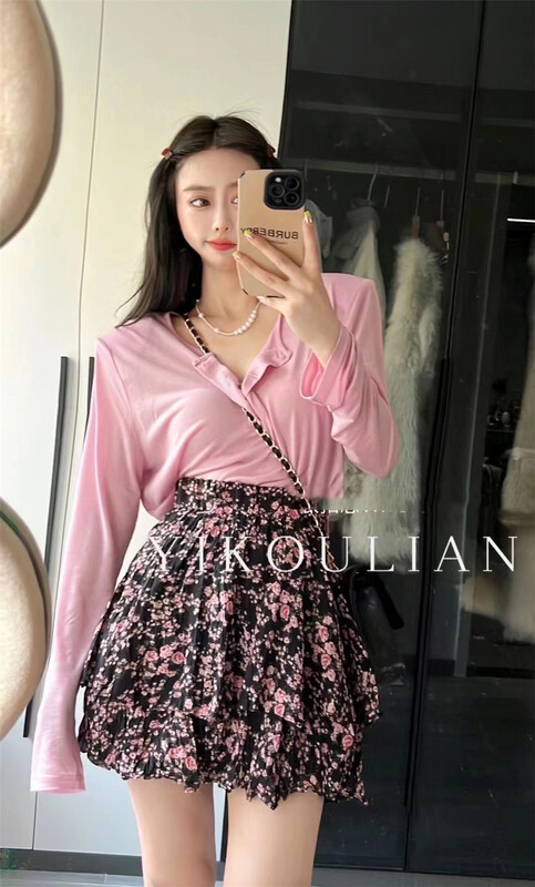 [13c.studio] fashion floral fresh and versatile skirt (with safety pants) 8561\pcz