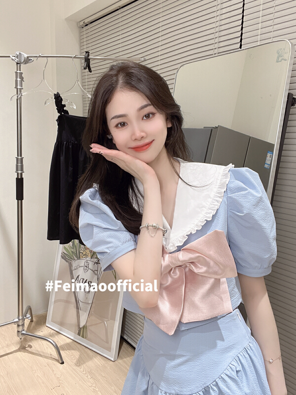 [Feimao (Yimao)] bow tie sweet suit + pleated slim skirt suit ym-7696\lsl