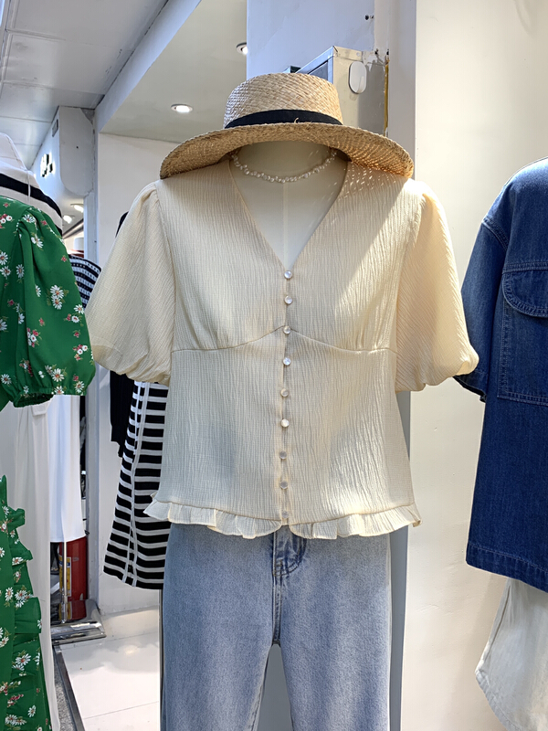 [simida/doroe] Korean version V-neck temperament shirt 10738\zxl