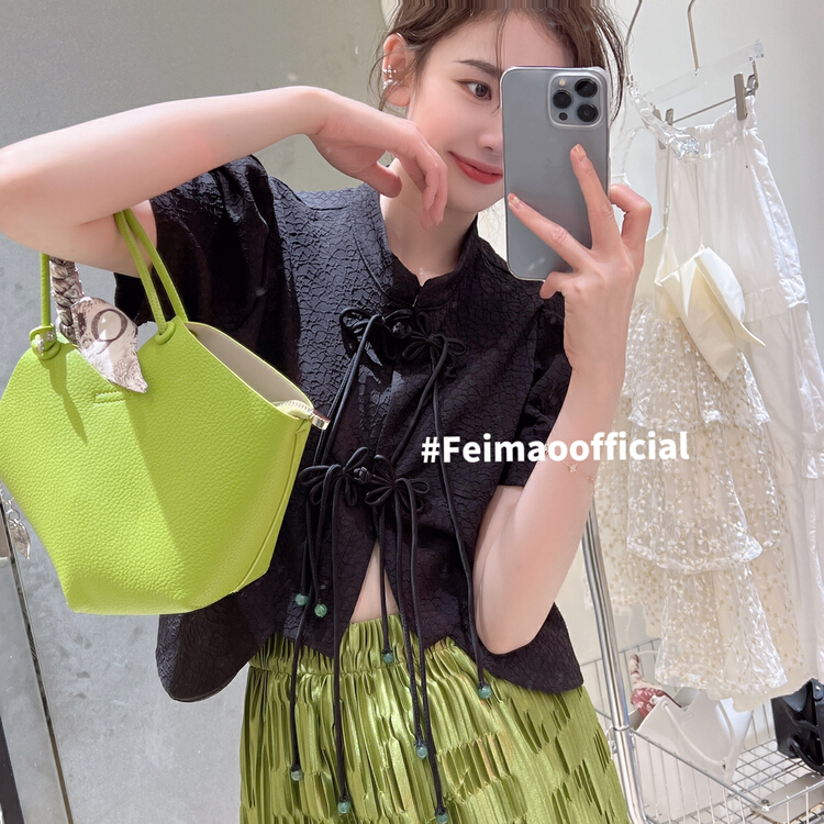 In early summer! [Feimao (Yimao)] design sense Korean fashion shirt ym-7125\lsl