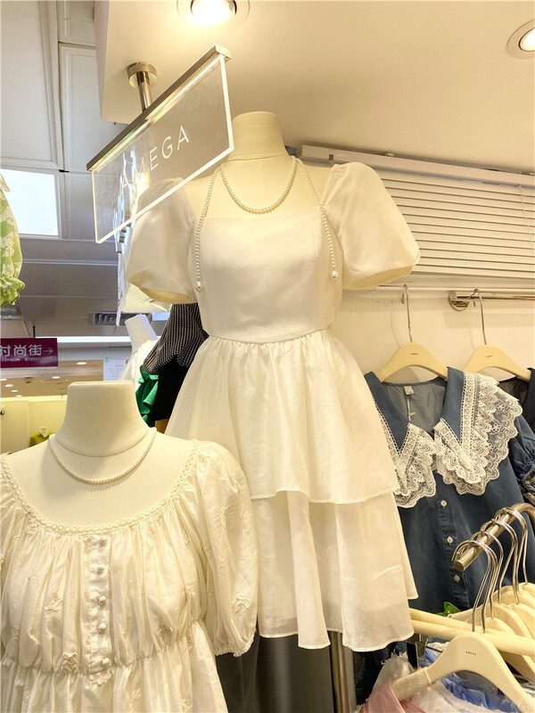 [amega] slim square neck dress at waist 6263\hbx