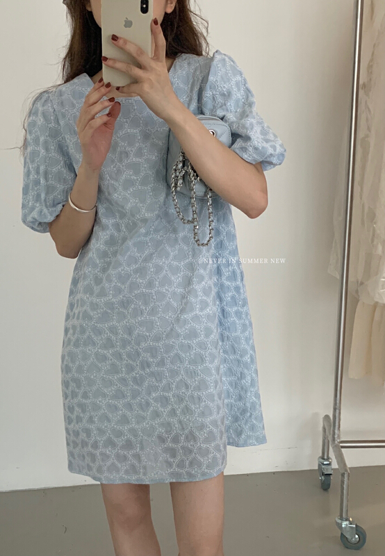 [jin.c] fresh and simple embroidered dress jj163\xyy