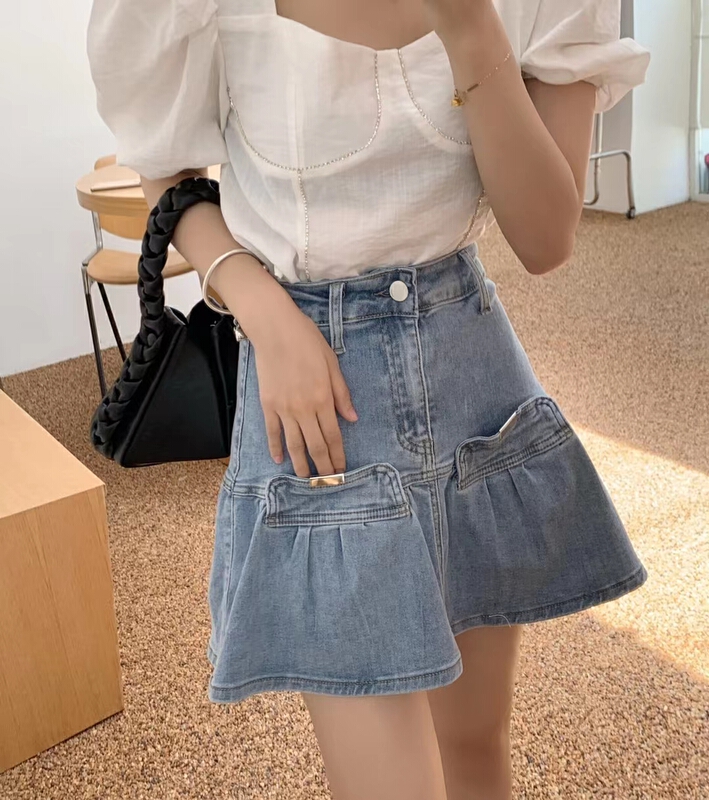 [J-star] Korean fashion versatile denim skirt 6762\cl