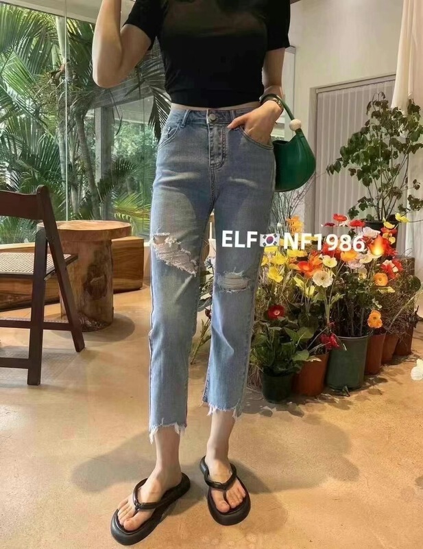 [x2 square] fashion skinny jeans with holes 1986-3\ll