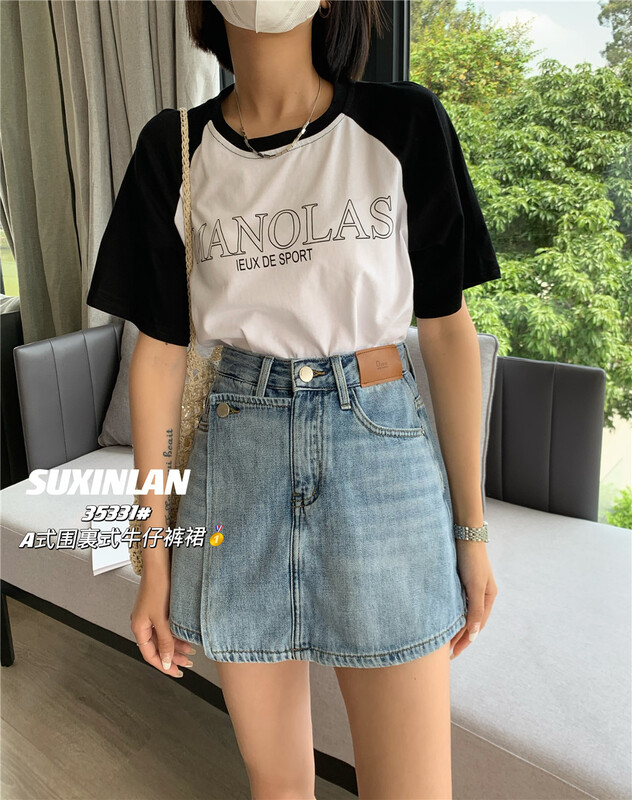 [suxinlan] Korean simple and versatile denim shorts 35331\lsl
