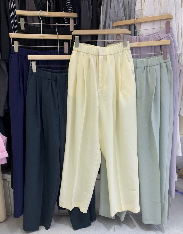 [sanbara] elastic waist versatile slim casual pants 9396\lsw